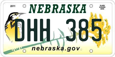 NE license plate DHH385