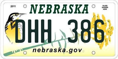 NE license plate DHH386