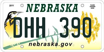 NE license plate DHH390