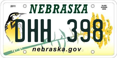 NE license plate DHH398