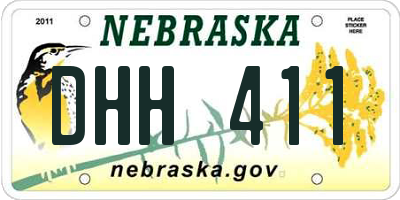 NE license plate DHH411