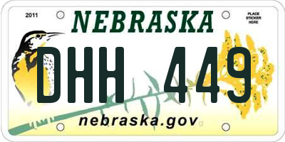 NE license plate DHH449