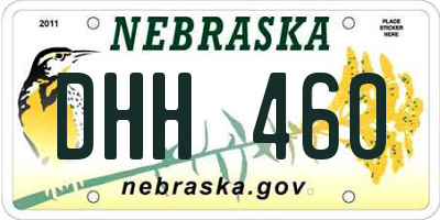 NE license plate DHH460