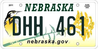 NE license plate DHH461