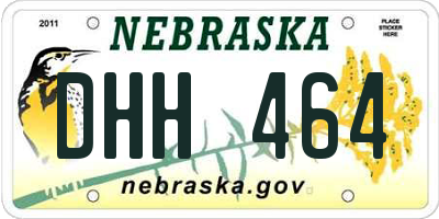 NE license plate DHH464