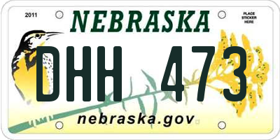 NE license plate DHH473