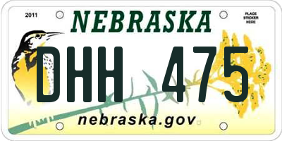 NE license plate DHH475
