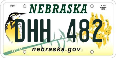 NE license plate DHH482