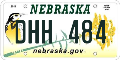 NE license plate DHH484