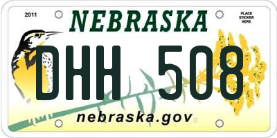 NE license plate DHH508