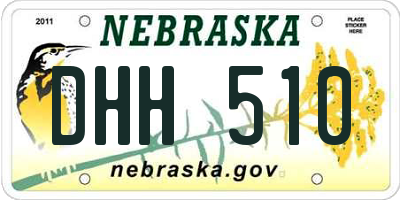 NE license plate DHH510