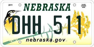 NE license plate DHH511