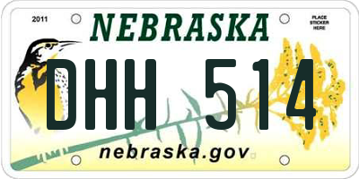 NE license plate DHH514