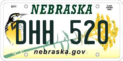 NE license plate DHH520