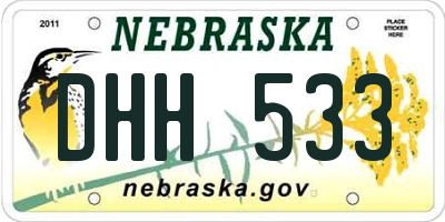 NE license plate DHH533