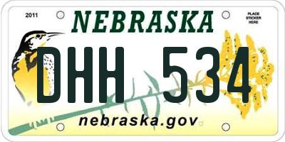 NE license plate DHH534