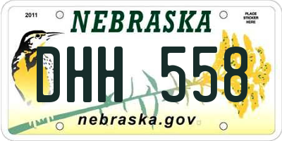 NE license plate DHH558