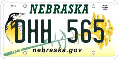 NE license plate DHH565