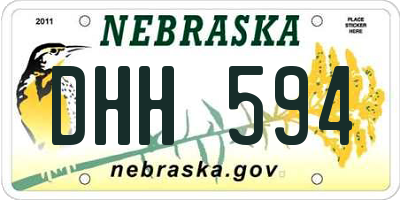 NE license plate DHH594
