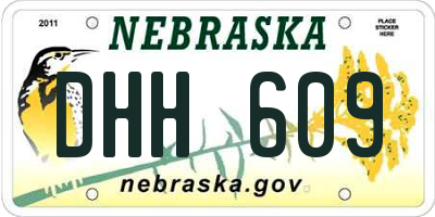 NE license plate DHH609