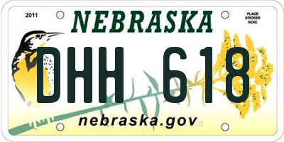 NE license plate DHH618