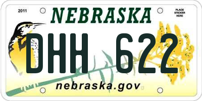NE license plate DHH622