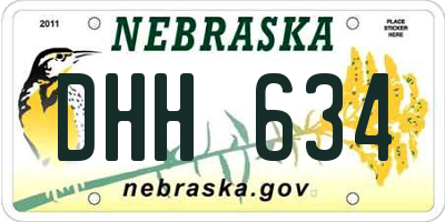 NE license plate DHH634