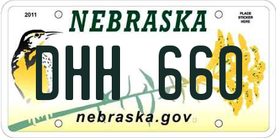 NE license plate DHH660