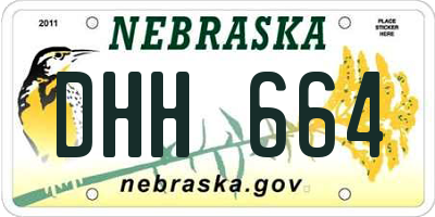 NE license plate DHH664
