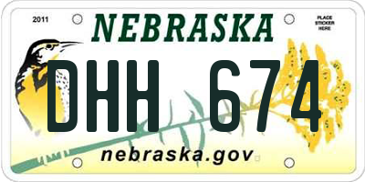 NE license plate DHH674