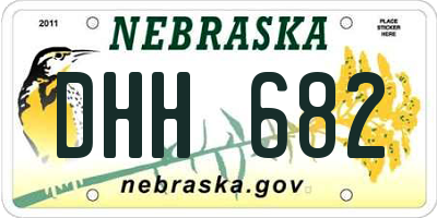 NE license plate DHH682
