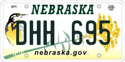 NE license plate DHH695