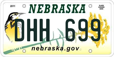 NE license plate DHH699