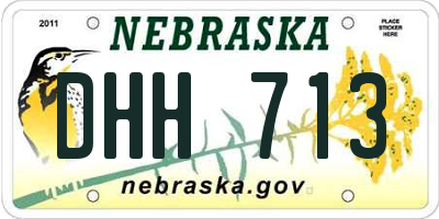 NE license plate DHH713