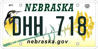 NE license plate DHH718
