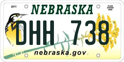 NE license plate DHH738