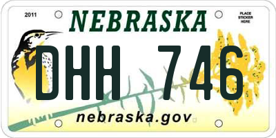 NE license plate DHH746