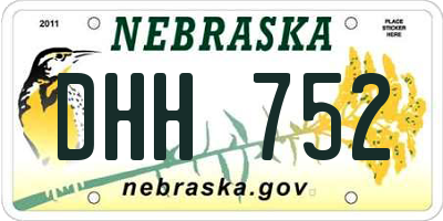NE license plate DHH752