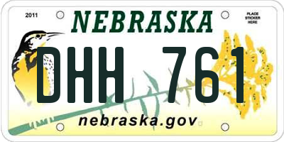 NE license plate DHH761