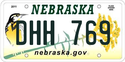 NE license plate DHH769