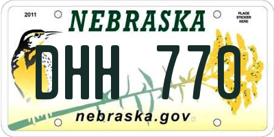 NE license plate DHH770