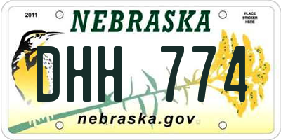 NE license plate DHH774