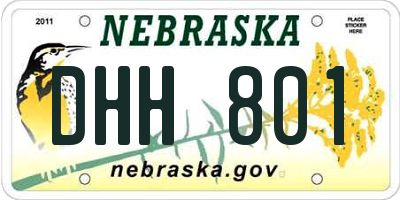 NE license plate DHH801