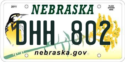NE license plate DHH802