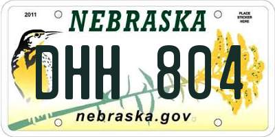 NE license plate DHH804
