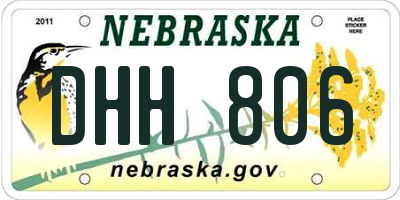 NE license plate DHH806