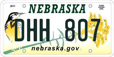 NE license plate DHH807