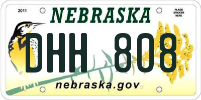 NE license plate DHH808