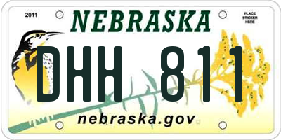 NE license plate DHH811