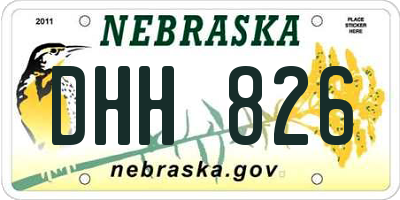 NE license plate DHH826